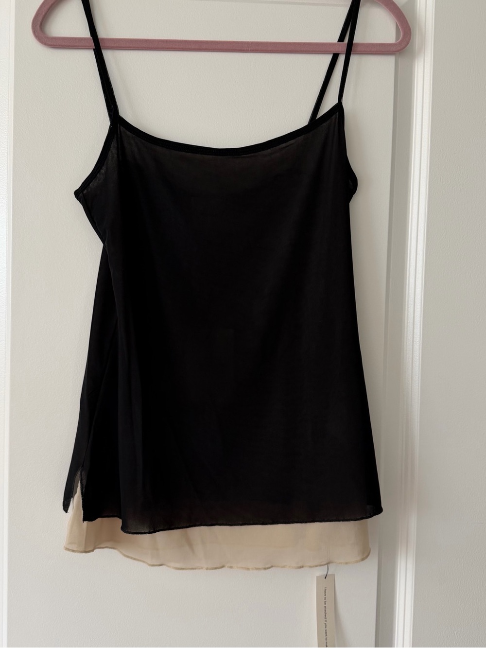 Reformatio Mikayla Knit Top - Black Layered Chiffon Cami Top